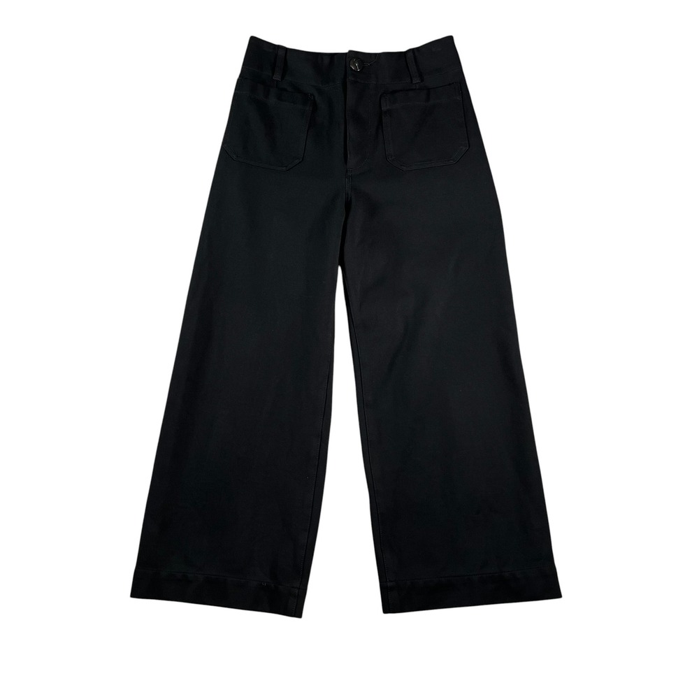 Maeve by Anthropologie Womens The Colette Black Wide Leg Crop Pants Size 29